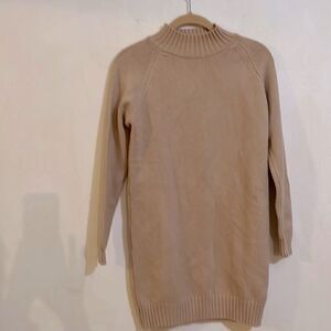 Light Tan Unbranded Long Sleeve Mock Neck Sweater Tunic Dress Size S